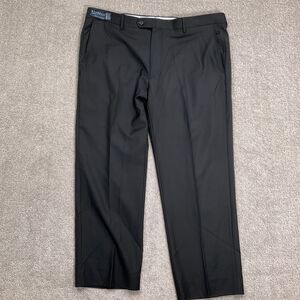 Guabello Dress Pants Men 40W 28L Black Super‎ 150s Virgin Wool Stretch Trousers